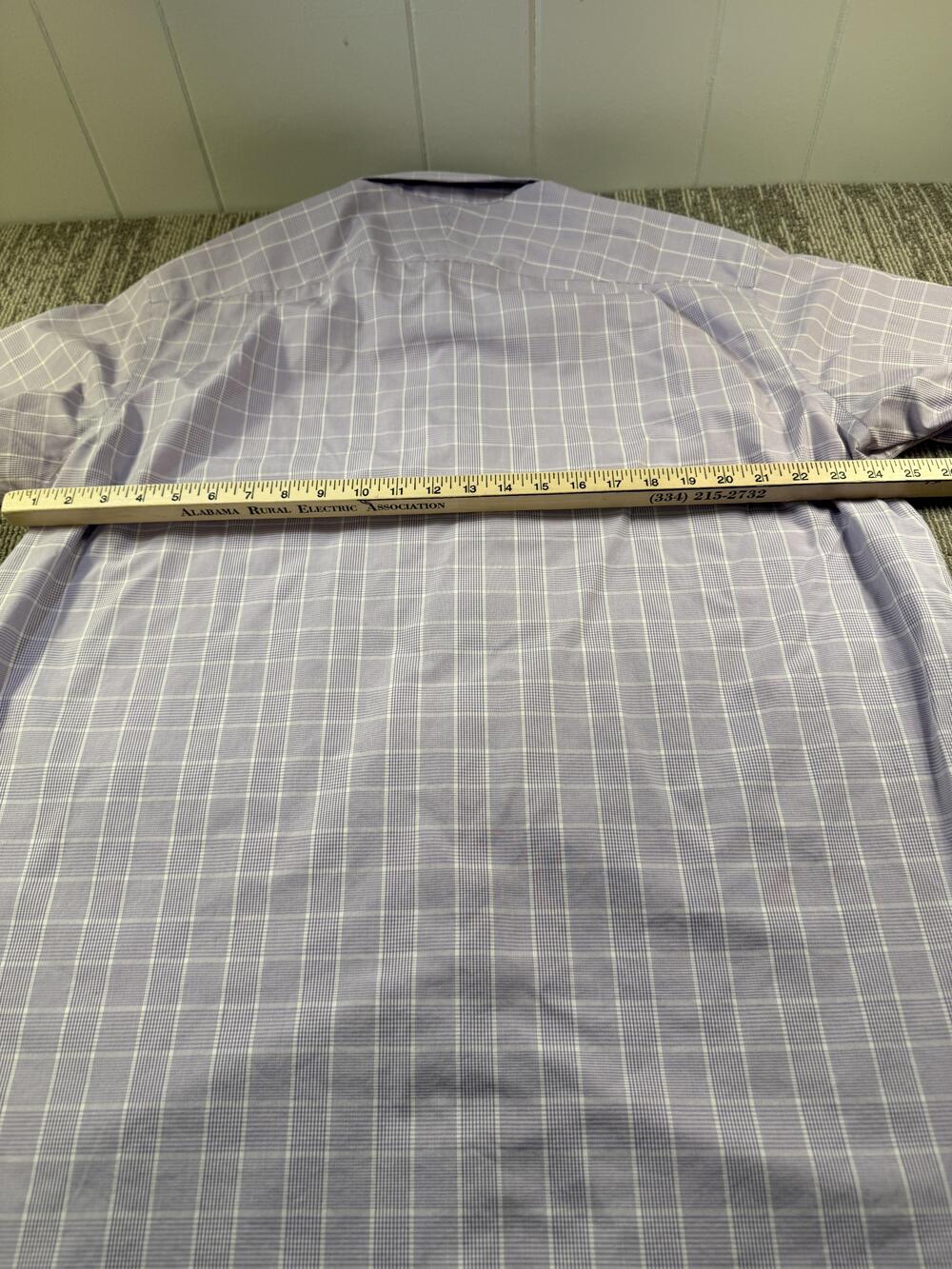 Charles Tyrwhitt Dress Shirt Mens 18 34/35 Purple Check Classic Fit Non Iron LS - Picture 6 of 12